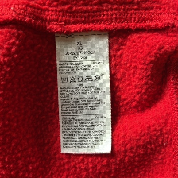 GAP Men's Red Sweatshirt w/ "Original Gap" Patch on front, Size XL - Picture 7 of 9